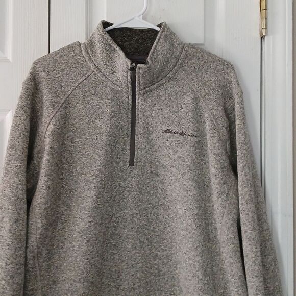 Eddie Bauer gray white blend pullover casual business casual Sz XLT  NWOT - Picture 3 of 8